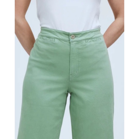 MADEWELL Pistachio Emmett Wide-Leg Crop Pant Welt Pocket Edition - Picture 4 of 9